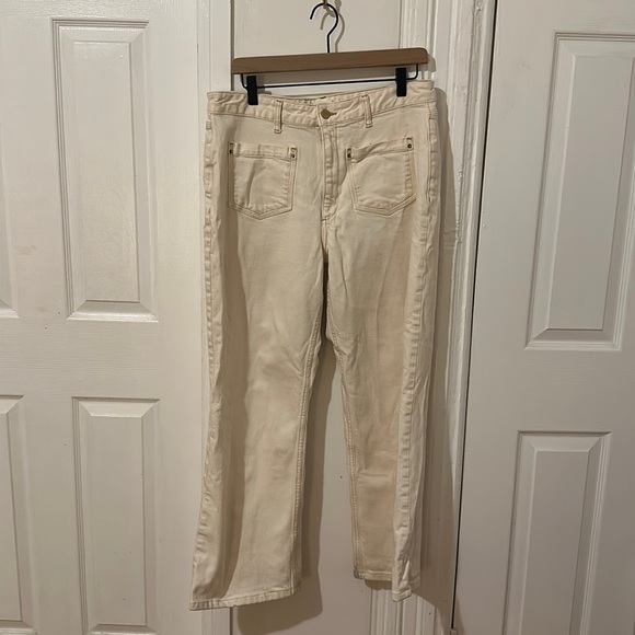 Mango Pants - Mango off white wide legged jeans size 12